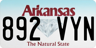 AR license plate 892VYN