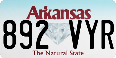 AR license plate 892VYR