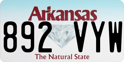 AR license plate 892VYW