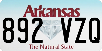 AR license plate 892VZQ
