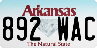 AR license plate 892WAC