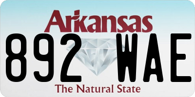 AR license plate 892WAE