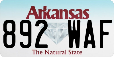 AR license plate 892WAF