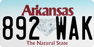 AR license plate 892WAK