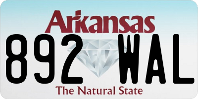AR license plate 892WAL