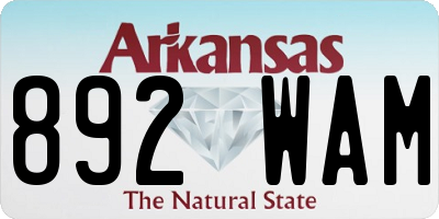 AR license plate 892WAM