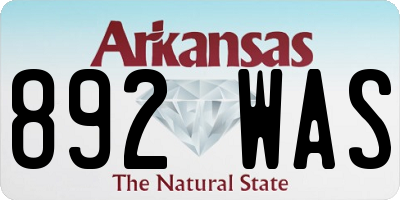 AR license plate 892WAS