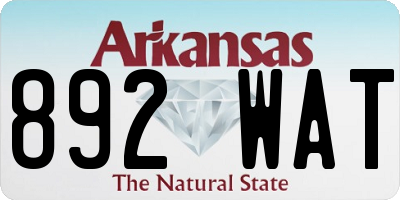 AR license plate 892WAT