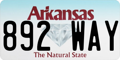 AR license plate 892WAY