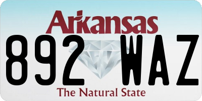 AR license plate 892WAZ