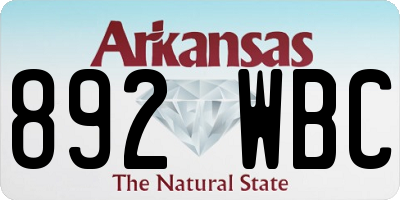 AR license plate 892WBC