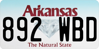 AR license plate 892WBD