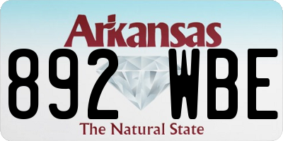 AR license plate 892WBE