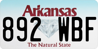 AR license plate 892WBF