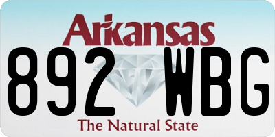 AR license plate 892WBG