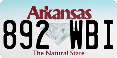 AR license plate 892WBI