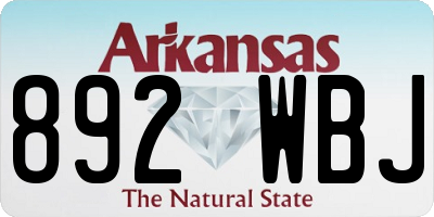 AR license plate 892WBJ