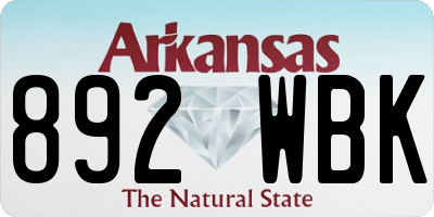 AR license plate 892WBK