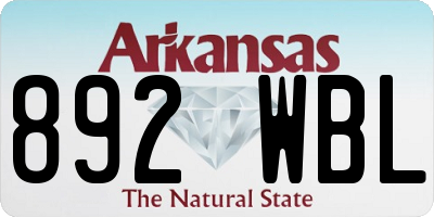 AR license plate 892WBL
