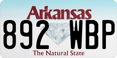 AR license plate 892WBP