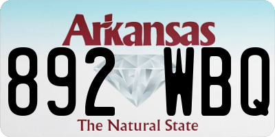 AR license plate 892WBQ