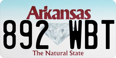 AR license plate 892WBT