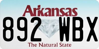 AR license plate 892WBX