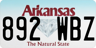 AR license plate 892WBZ