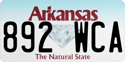 AR license plate 892WCA