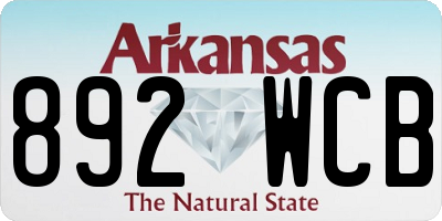 AR license plate 892WCB