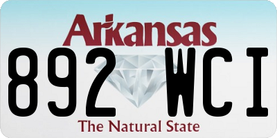 AR license plate 892WCI