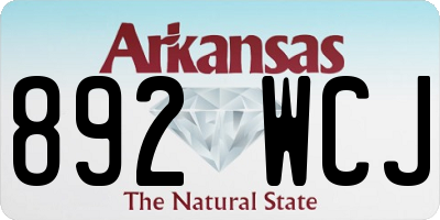 AR license plate 892WCJ