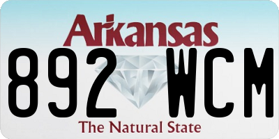 AR license plate 892WCM
