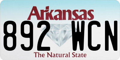 AR license plate 892WCN