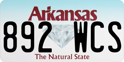 AR license plate 892WCS