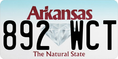 AR license plate 892WCT