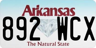 AR license plate 892WCX