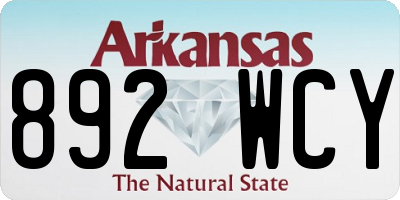 AR license plate 892WCY