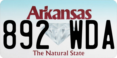 AR license plate 892WDA