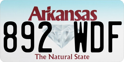 AR license plate 892WDF