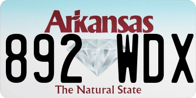 AR license plate 892WDX