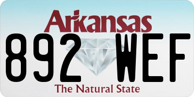 AR license plate 892WEF
