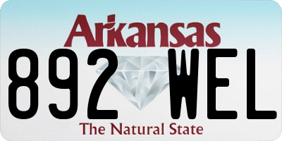 AR license plate 892WEL