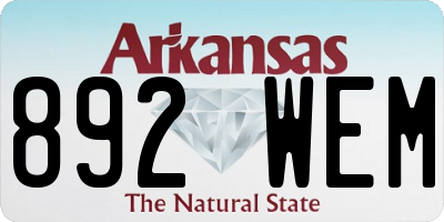 AR license plate 892WEM