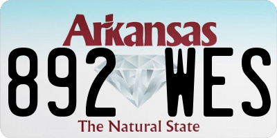 AR license plate 892WES