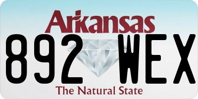 AR license plate 892WEX