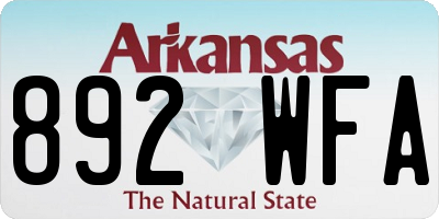 AR license plate 892WFA