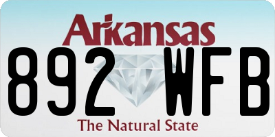 AR license plate 892WFB