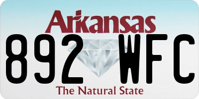 AR license plate 892WFC