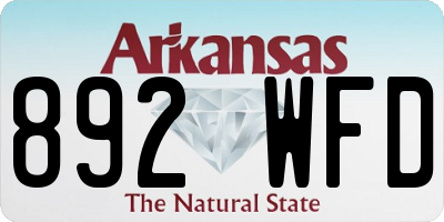 AR license plate 892WFD